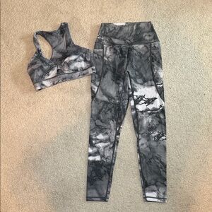 Marble Print 2 pc Activewear Set